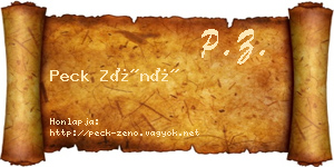 Peck Zénó névjegykártya